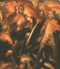 [Wallace talking to
his men]